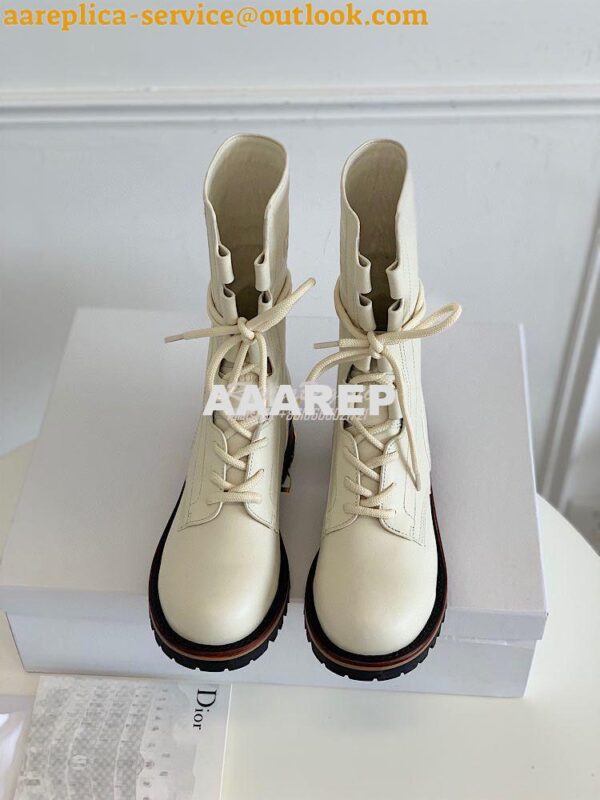 Replica Dior Quest Boots in Calfskin Leather KDI668 White 5