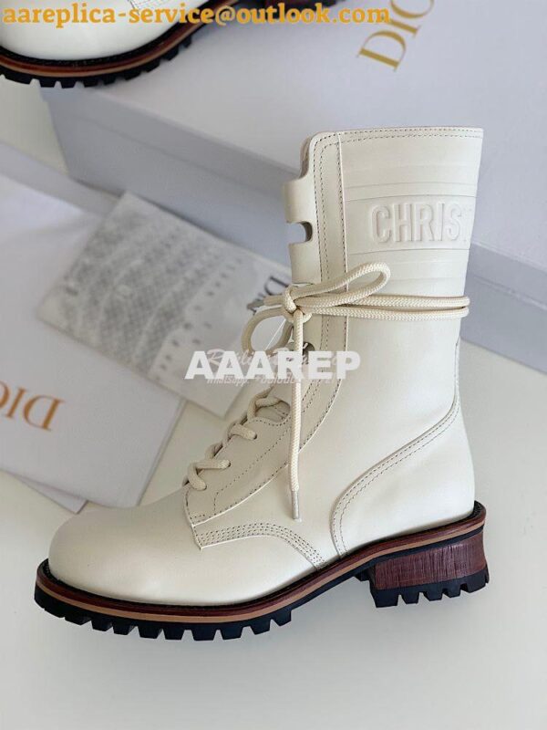 Replica Dior Quest Boots in Calfskin Leather KDI668 White 7