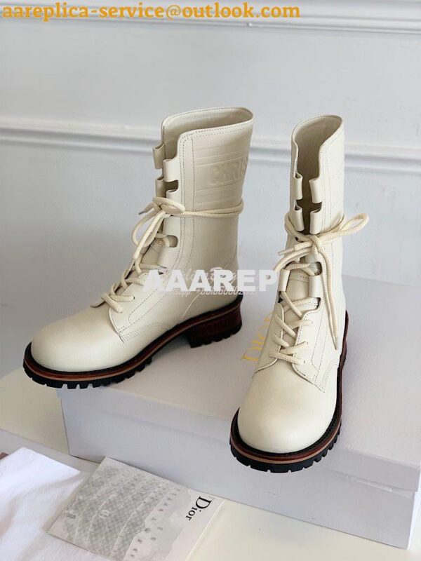 Replica Dior Quest Boots in Calfskin Leather KDI668 White 8