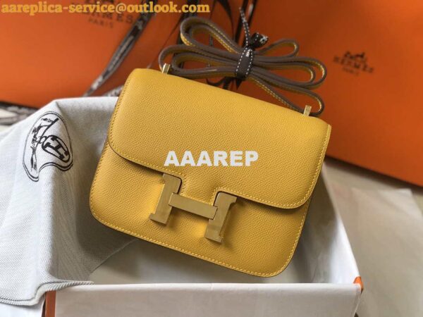 Replica Hermes Constance Cross Body Bag Epsom Leather Gold H28413 3