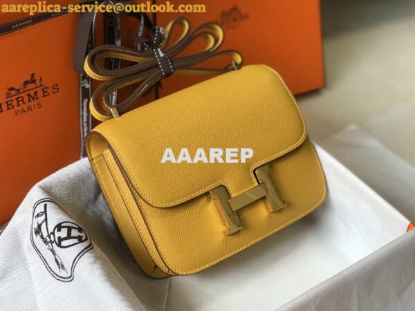 Replica Hermes Constance Cross Body Bag Epsom Leather Gold H28413 6