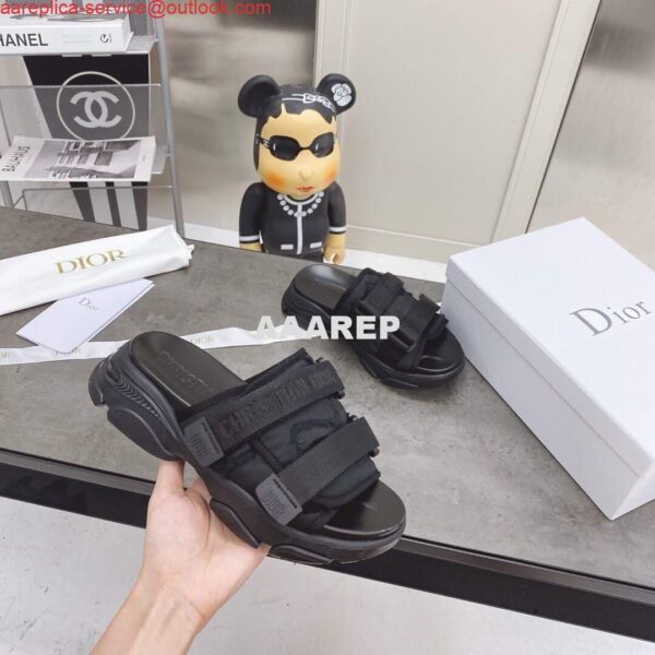 Replica Dior Slippers Hot Sale Dior Sandals Black 81180 5