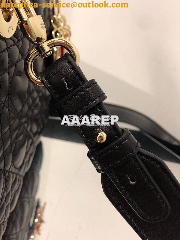 Replica Lady Dior Dioramour My ABCdior Bag Black Cannage Lambskin with 8