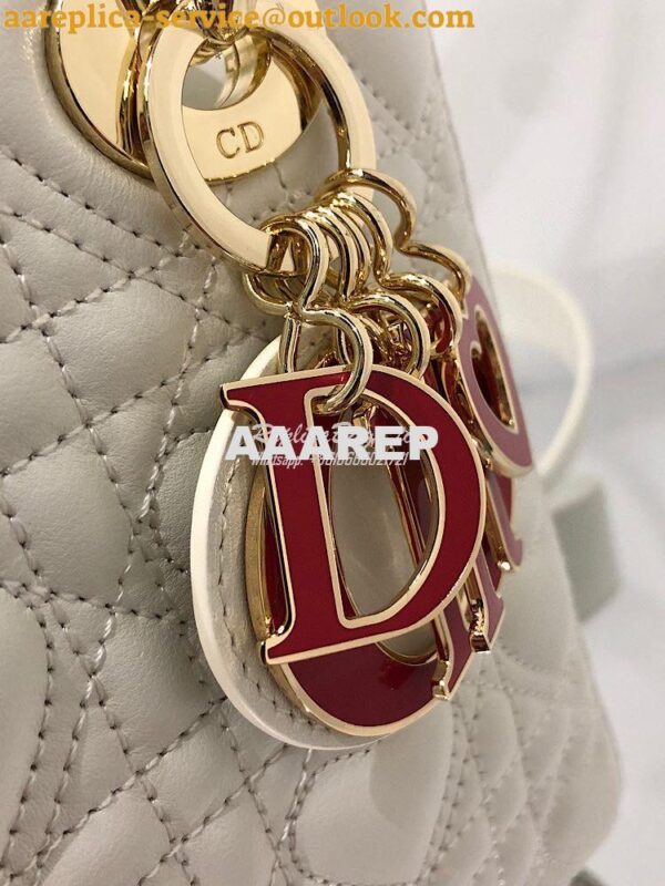 Replica Lady Dior Dioramour My ABCdior Bag Latte Cannage Lambskin with 7