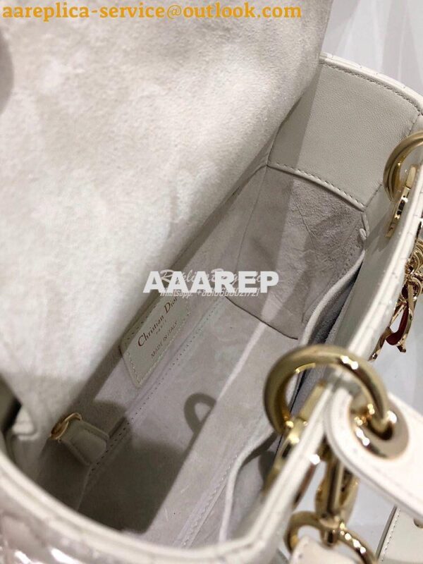 Replica Lady Dior Dioramour My ABCdior Bag Latte Cannage Lambskin with 11