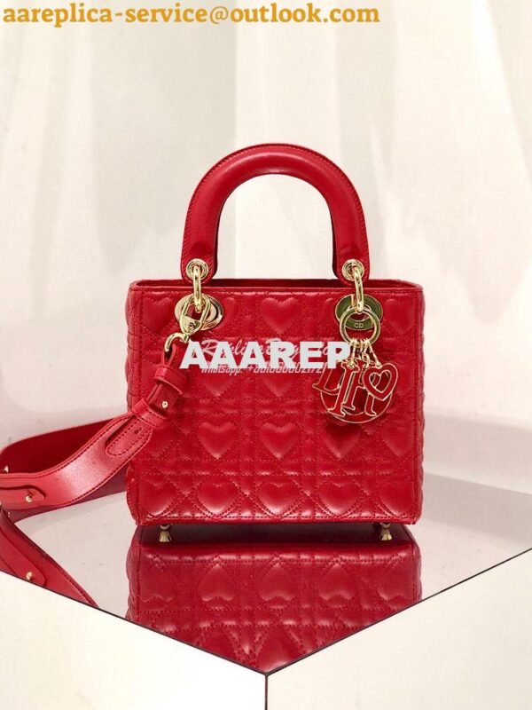 Replica Lady Dior Dioramour My ABCdior Bag Red Cannage Lambskin with H 3