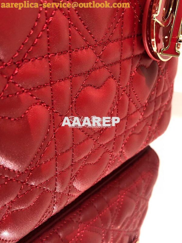 Replica Lady Dior Dioramour My ABCdior Bag Red Cannage Lambskin with H 4