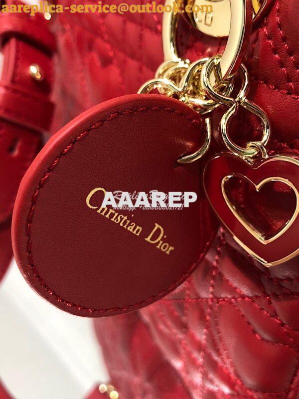 Replica Lady Dior Dioramour My ABCdior Bag Red Cannage Lambskin with H 7