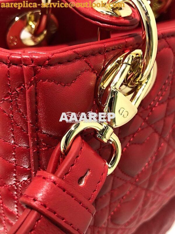 Replica Lady Dior Dioramour My ABCdior Bag Red Cannage Lambskin with H 8