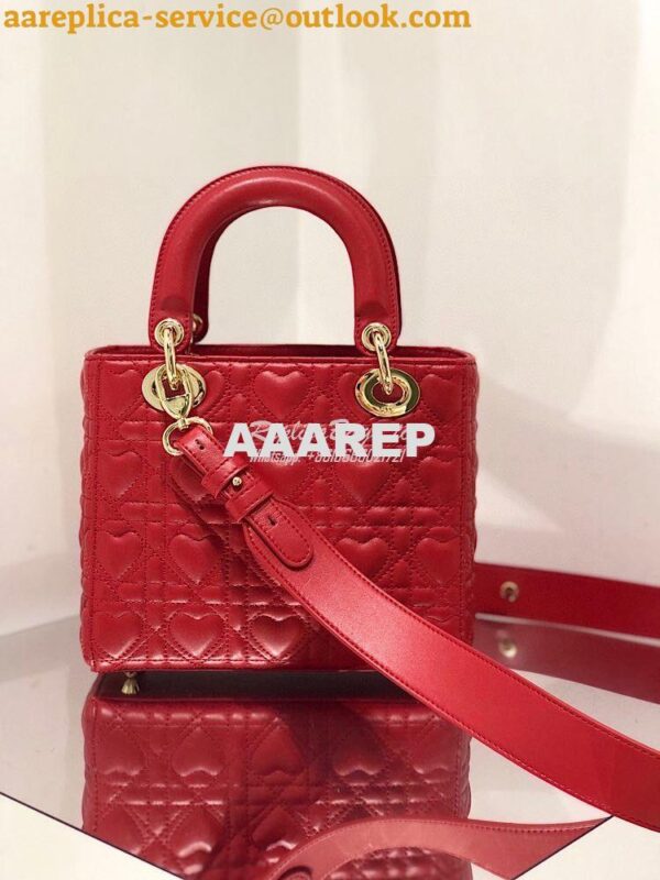 Replica Lady Dior Dioramour My ABCdior Bag Red Cannage Lambskin with H 9