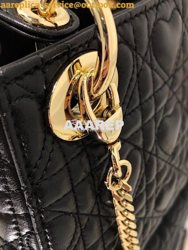 Replica Lady Dior Mini Dioramour Bag Black Cannage Lambskin with Heart 8