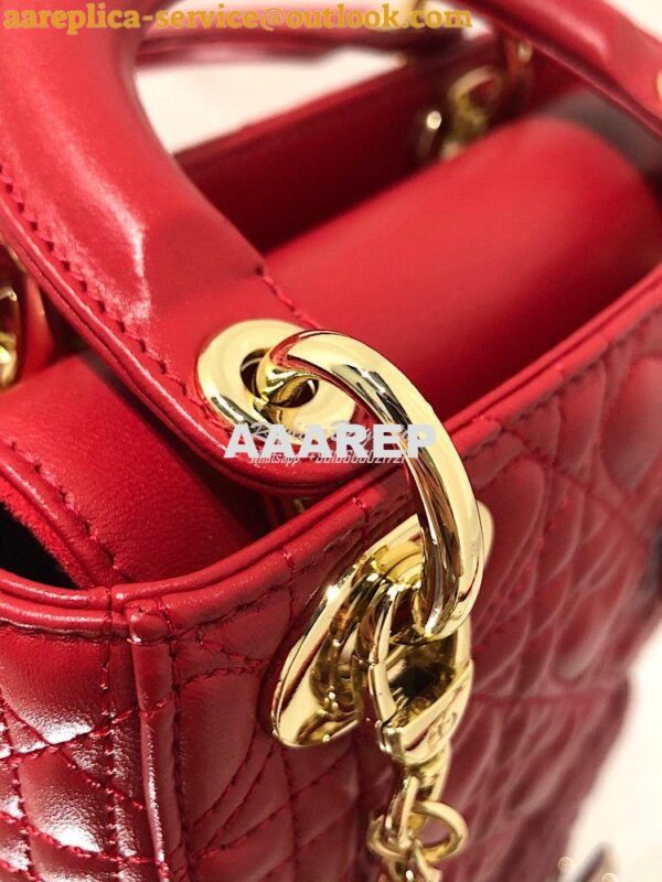 Replica Lady Dior Mini Dioramour Bag Red Cannage Lambskin with Heart M 7