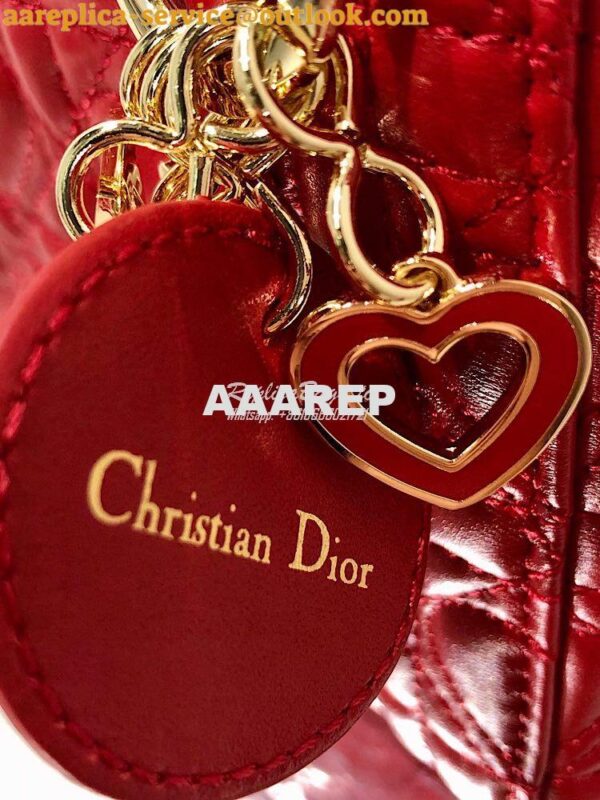 Replica Lady Dior Mini Dioramour Bag Red Cannage Lambskin with Heart M 8