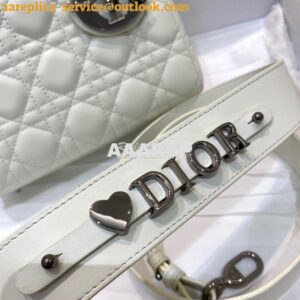 Replica Lady Dior My ABCdior Bag Latte Cannage Lambskin with Ruthenium 2