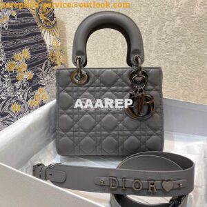 Replica Lady Dior My ABCdior Bag Steel Grey Cannage Lambskin with Ruth