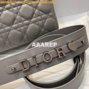 Replica Lady Dior My ABCdior Bag Steel Grey Cannage Lambskin with Ruth 2