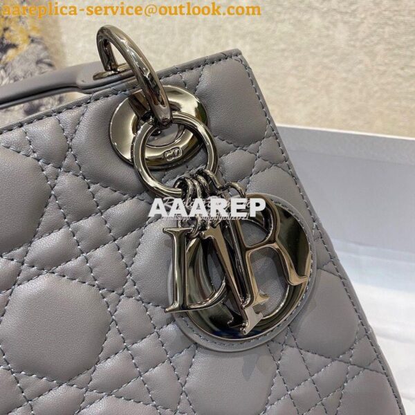 Replica Lady Dior My ABCdior Bag Steel Grey Cannage Lambskin with Ruth 3