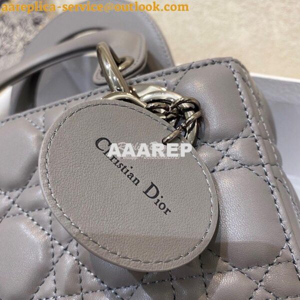 Replica Lady Dior My ABCdior Bag Steel Grey Cannage Lambskin with Ruth 4