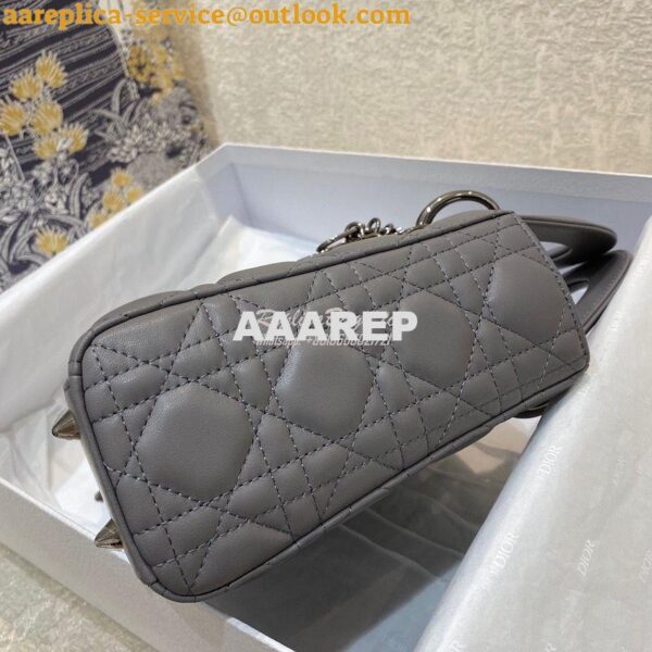 Replica Lady Dior My ABCdior Bag Steel Grey Cannage Lambskin with Ruth 5