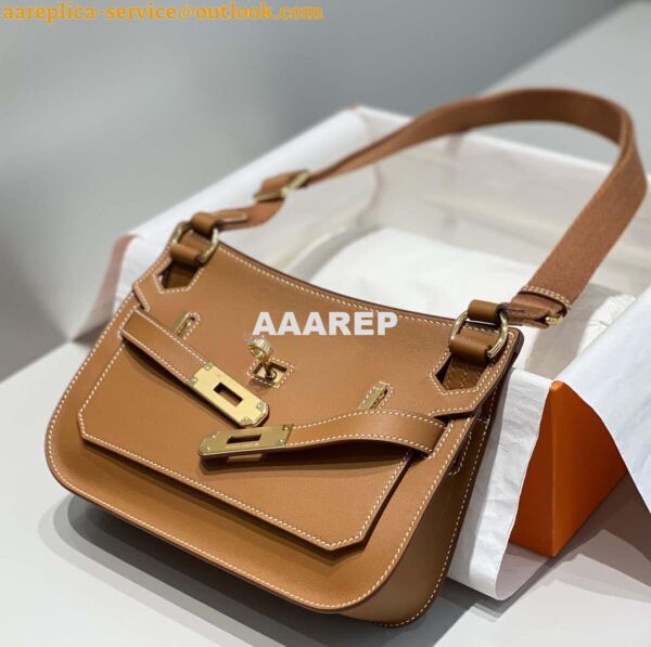 Replica Hermes 316413 Jyspiere Leather Hermes bags Brown H900921 4