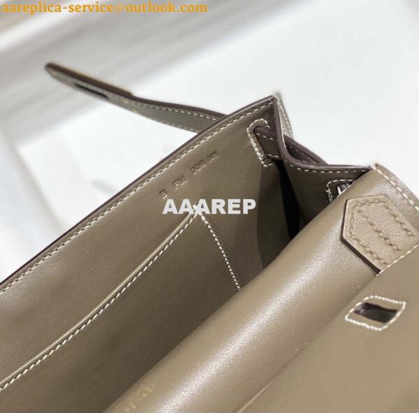 Replica Hermes 316413 Jyspiere Leather Hermes bags Elephant gray H900912 9