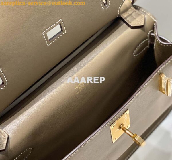 Replica Hermes 316413 Jyspiere Leather Hermes bags Elephant gray H900912 10