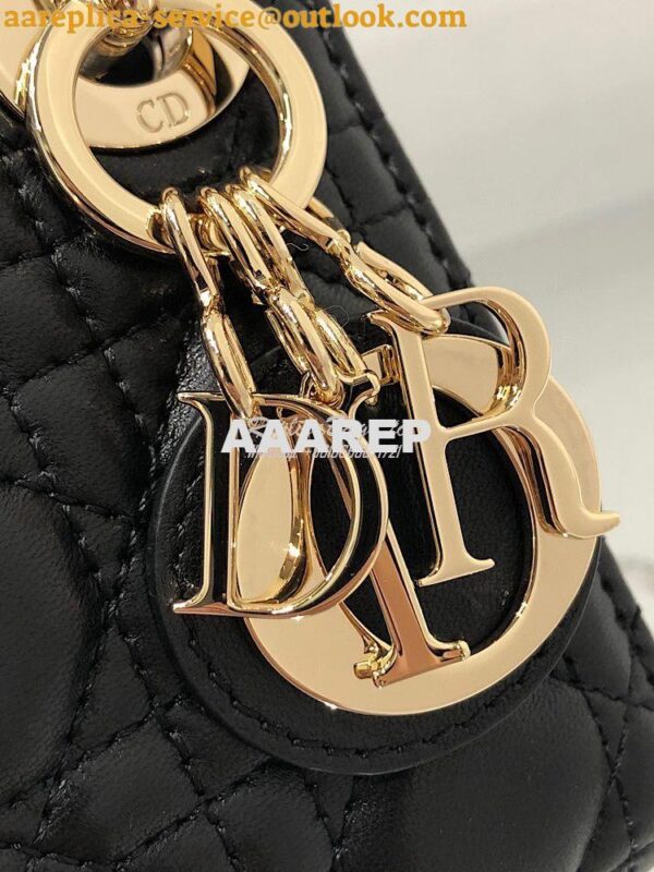 Replica Micro Lady Dior Bag Black Cannage Lambskin S0856 5