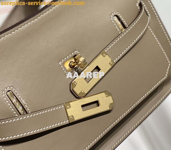 Replica Hermes 316413 Jyspiere Leather Hermes bags Elephant gray H900912 6