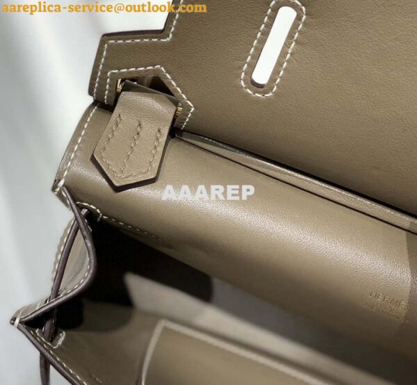 Replica Hermes 316413 Jyspiere Leather Hermes bags Elephant gray H900912 7