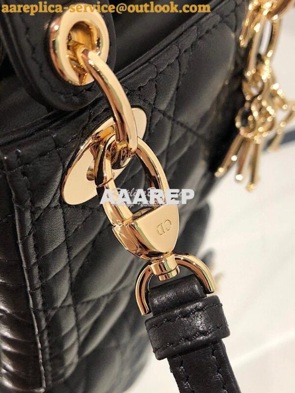 Replica Micro Lady Dior Bag Black Cannage Lambskin S0856 7