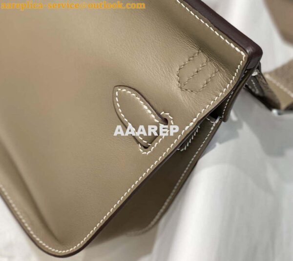 Replica Hermes 316413 Jyspiere Leather Hermes bags Elephant gray H900913 7