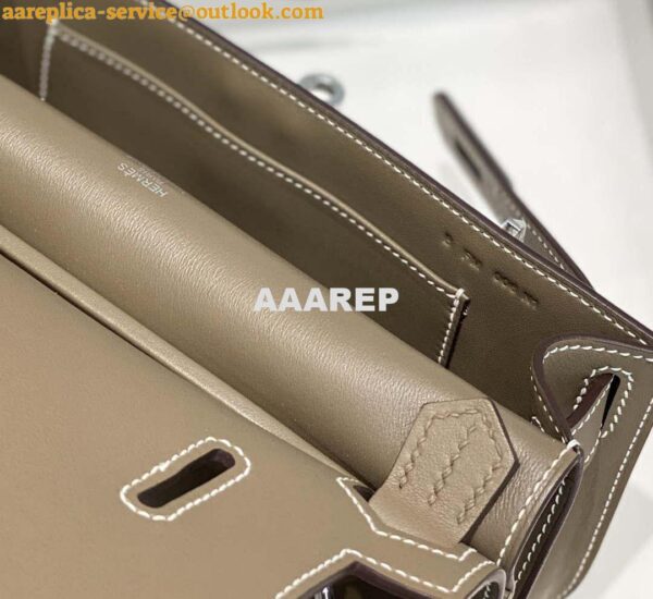 Replica Hermes 316413 Jyspiere Leather Hermes bags Elephant gray H900913 10