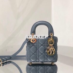 Replica Micro Lady Dior Bag Cloud Blue Cannage Lambskin S0856