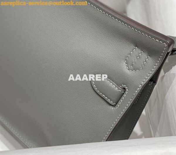 Replica Hermes 316413 Jyspiere Leather Hermes bags Gray h900920 6