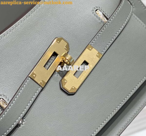 Replica Hermes 316413 Jyspiere Leather Hermes bags Gray h900920 8