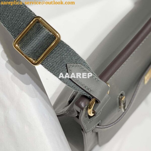 Replica Hermes 316413 Jyspiere Leather Hermes bags Gray h900920 7