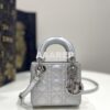 Replica Micro Lady Dior Bag Cornflower Blue Patent Cannage Calfskin S0