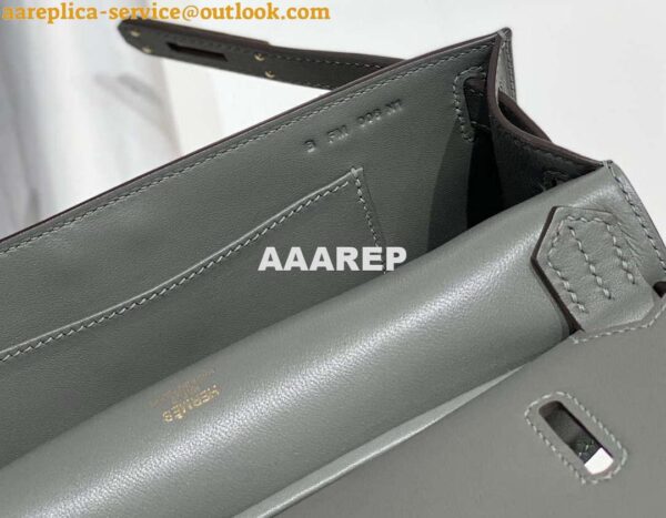 Replica Hermes 316413 Jyspiere Leather Hermes bags Gray h900920 10