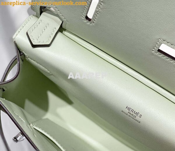 Replica Hermes 316413 Jyspiere Leather Hermes bags Light Green H900919 7