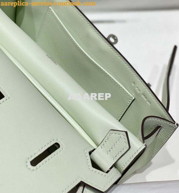 Replica Hermes 316413 Jyspiere Leather Hermes bags Light Green H900919 8