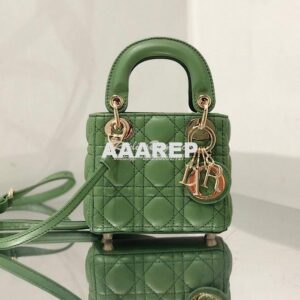 Replica Micro Lady Dior Bag Mint Green Cannage Lambskin S0856