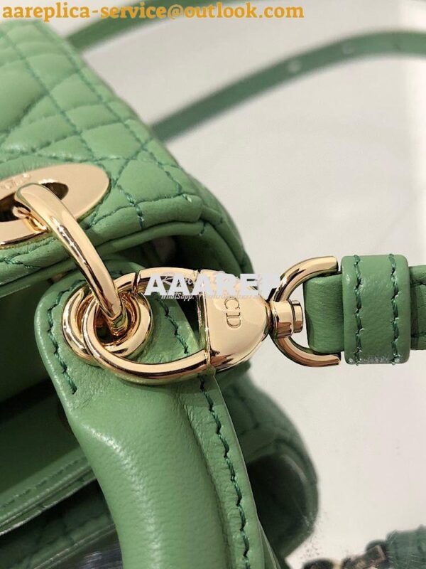 Replica Micro Lady Dior Bag Mint Green Cannage Lambskin S0856 7