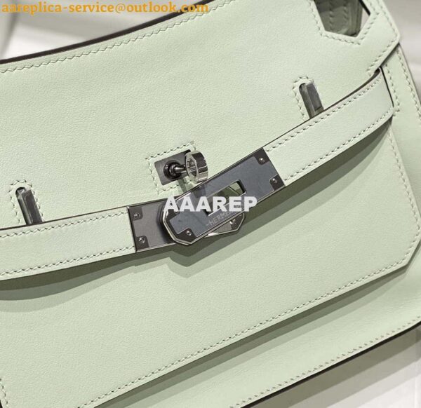 Replica Hermes 316413 Jyspiere Leather Hermes bags Light Green H900919 6