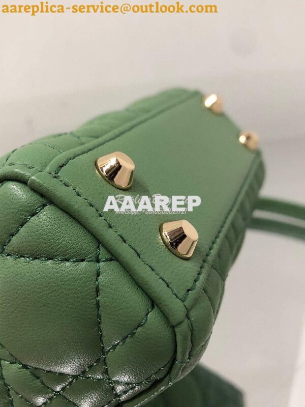 Replica Micro Lady Dior Bag Mint Green Cannage Lambskin S0856 11