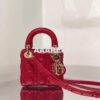 Replica Micro Lady Dior Bag Peony Pink Patent Cannage Calfskin S0856