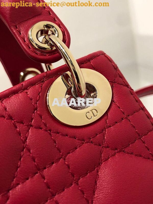 Replica Micro Lady Dior Bag Red Cannage Lambskin S0856 5