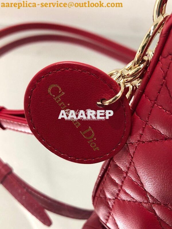 Replica Micro Lady Dior Bag Red Cannage Lambskin S0856 6