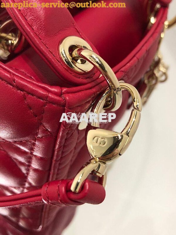 Replica Micro Lady Dior Bag Red Cannage Lambskin S0856 7