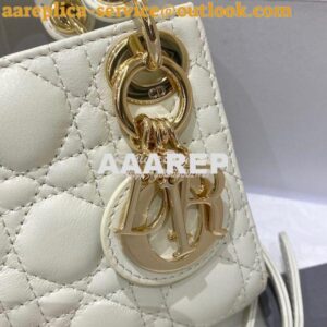 Replica Micro Lady Dior Bag White Cannage Lambskin S0856 2