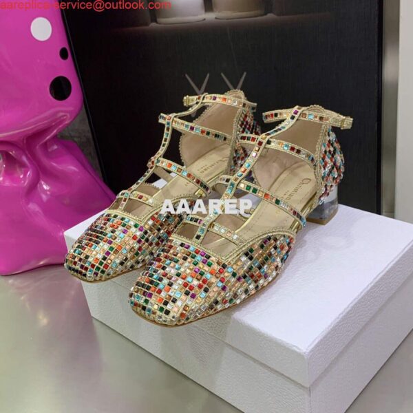 Replica Dior Women's Shoes dior gem heeled 3.5cm sandal KCQ701SQA 2